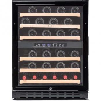 Vinoteca Vinobox V50 2T Negra - Capacidad para 46 Botellas, Doble Zona de Temperatura
