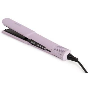 Plancha Secador Iónico 2 en 1 Cerámica Lavanda con Pantalla LCD, Temperatura Ajustable y 1300W para Pelo Mojado o Seco