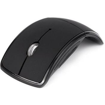 iisport 2,4 GHz Ratón USB Óptico Inalámbrico Plegable con Receptor para PC Portátil Negro