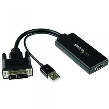 StarTech.com DVI2HD - Adaptador de vídeo DVI a HDMI con alimentación USB y Audio