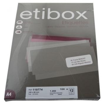 Etibox - ETIQUETAS ADH.IMPR. ETIBOX A4 BLANCA CAJ