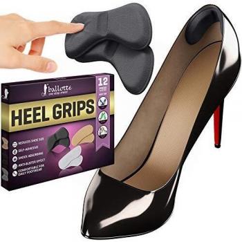 12 heel grips shoes too big set thick gel shoe liners back inserts add extra volume heel protectors from slipping out and rubbing perfect for new shoes black