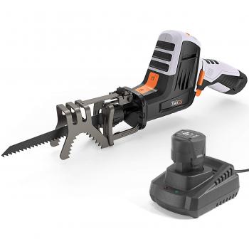 Sierra de Poda, Tacklife Sierra de Sable, 1500mAh de Litio, 10,8V Max 12V, Gancho Desmontable, Velocidad Variable 0-2500RPM, 20mm Longitud de Carrera, Indicator de Batería, Cargador de 1 Hora/ RES001