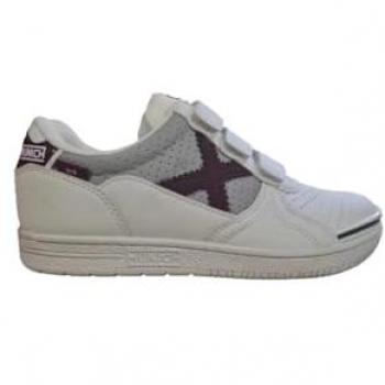Zapatillas de Fútbol Sala Munich G3 Kid VCO 318 Blanco Gris Marrón para Niños