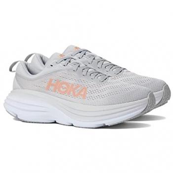 HOKA Bondi 8 Women's Wide Road Running Shoes in Harbor Mist/Lunar Rock, Size 38