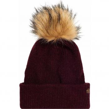 Superdry Mujer Gorro de canalé Heritage Borgoña Jaspeado 1SIZE