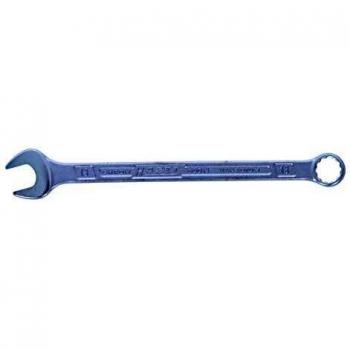Llave combinada HAZET 600N-13, entrecaras 13 mm, cromada, cabeza acodada a 15 grados, salida hexágono doble externo, eje con perfil doble T extra robusto