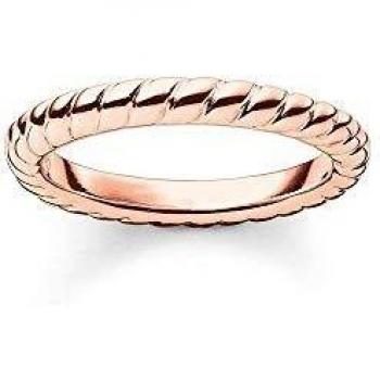 Anillo Thomas Sabo TR197841512 - Anillo de plata esterlina, diseño elegante, incrustaciones de circonitas, acabado pulido brillante, talla ajustable
