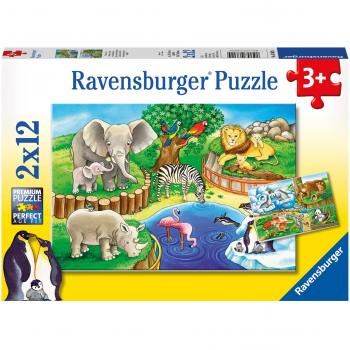 Ravensburger Zoo Animals Puzzle - 2 x 12 Pieces for Kids