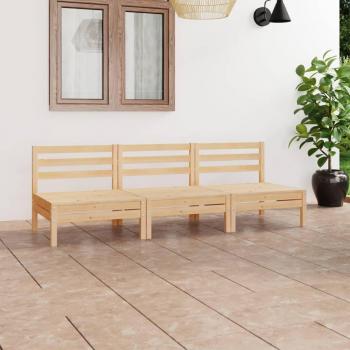 vidaXL 3-Piece Solid Pinewood Garden Lounge Set