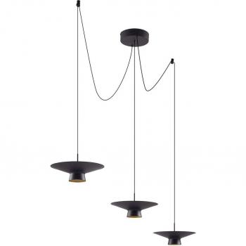 Lámpara colgante LED Norvind, 6 luces, negra, metálica y regulable para salón y comedor