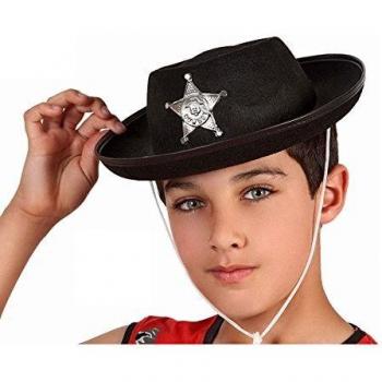 Angel Tomas S.A. - Sombrero de sheriff con estrella para niño, color negro
