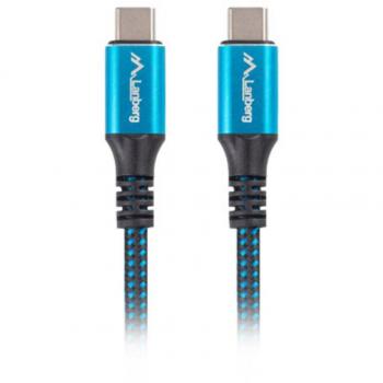 Cable USB-C 4.0 Lanberg Macho/Macho 1.2m 100W 8K 30Hz Negro/Azul
