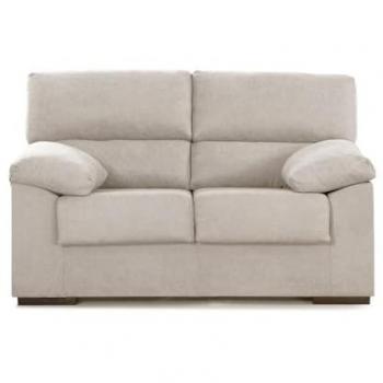 Sofá 2 Plazas Denver 140 cm Estructura de Madera Tapizado Antimanchas Color Beige Desenfundable