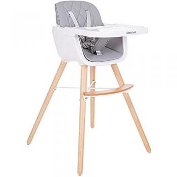 Kikkaboo Trona 2 en 1 Woody Gris Evolutiva con asiento de cuero
