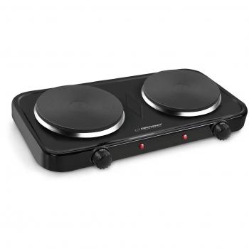 Cocina eléctrica Esperanza EKH010K con 2 campos de calentamiento y diseño en color negro
