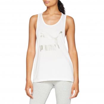 Puma Classics Logo Tank Camiseta de Tirantes, Mujer, Blanco White, S