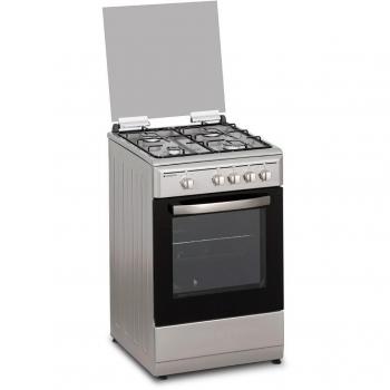 Cocina de Gas Aspes AKG4500X Inoxidable con 4 Quemadores, Compatible con Butano y Kit para Gas Natural