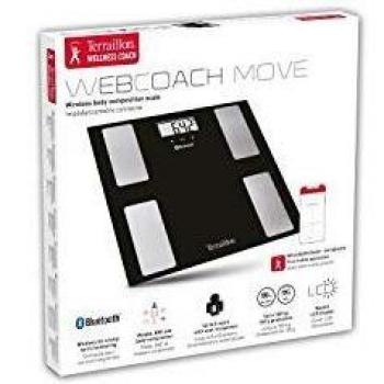 Báscula Terraillon Web Coach Move Plaza Analizadora de Grasa Corporal Negra