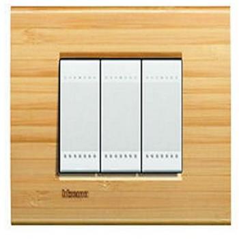 Placa Cuadrada Livinglight Bambú 4 Módulos LNA4804LBA