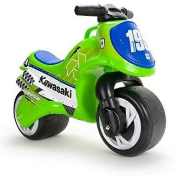 INJUSA - Moto Correpasillos Neox Kawasaki Verde con Decoración Permanente Ruedas Anchas de Plástico y Asa de Transporte para los Padres Recomendada a Niños +18 Meses