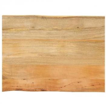 Tablero de mesa borde natural madera maciza mango 90x60x3,8 cm Marrón