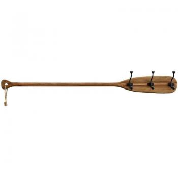 Perchero remo de madera reciclada con 3 perchas