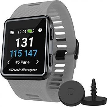 Shot Scope V3 GPS Golf Watch - Automatic Shot Tracking - F/M/B + Hazard Distances - Strokes Gained - iOS and Android Apps - 100+ Statistics, 36,000+ Pre-Loaded Worldwide Courses - No Subscriptions