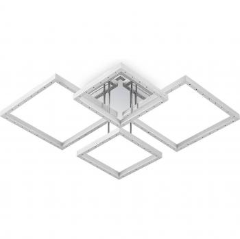 Plafón LED Lindby Giuliana, lámpara de techo moderna en plateado, hecha de metal, para salón y comedor, con 4 llamas
