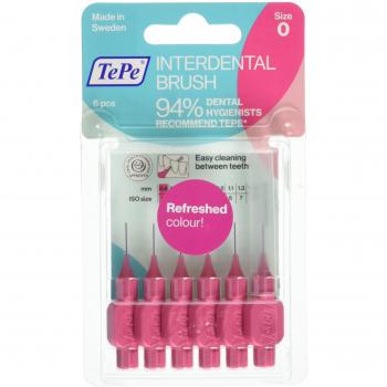 TePe Cepillo interdental, Rosa, 0.4 mm, pack de 6