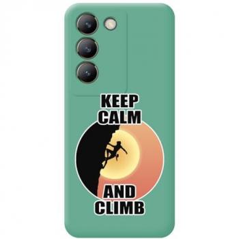 Funda Silicona Líquida Verde Vivo V40 SE 5G Diseño Mujer con Dibujos de Escalada