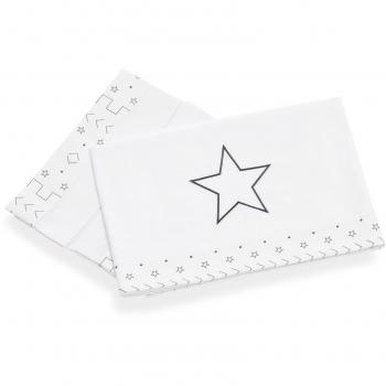 Alondra 616-179 - Sábanas minicuna 3 piezas con estrellas, color blanco