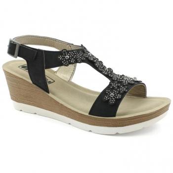 Inblu sandalia EL21 negro - Sandalias de Mujer, color negro, diseño cómodo y ligero, suela antideslizante, plantilla acolchada, ideal para uso diario