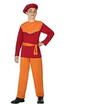 Disfraz de Paje Rojo para Niños 4 Piezas, Talla 5-6 Años