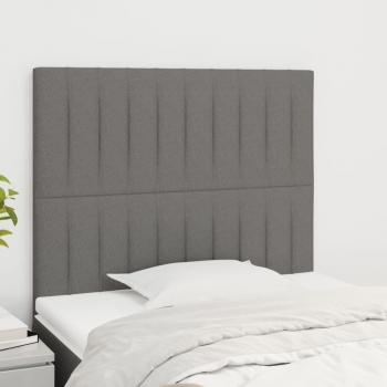 Cabeceros de tela gris oscuro 90x5x78/88 cm - 2 unidades