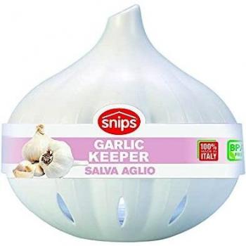 Snips - Recipiente Salva Aglio para conservar ajos, de plástico Transparente, Color Crema