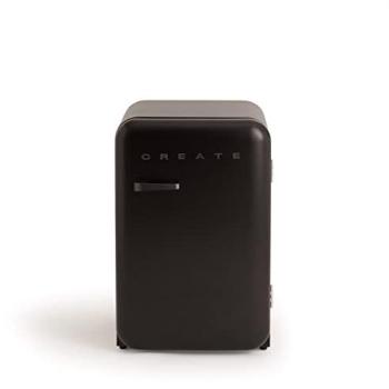 Frigorífico Mini Retro 107L Ecológico Gas R600a Negro con Bajo Consumo y Botellero