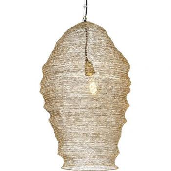 Lámpara colgante oriental oro Nidum - Acero alargada, adecuada para LED, max. 1 x 40 Watt