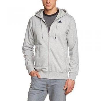 adidas Ess FZ Hood FT - Sudadera para hombre, color gris / azul, talla M
