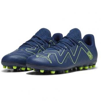 Puma Botas de Fútbol Future Play MG para Niños, Color Azul Persa Pro Verde, Talla 38 EU