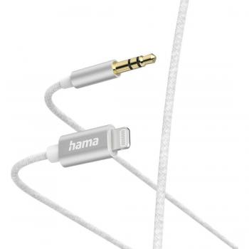 Hama Cable de Audio Lightning a Jack de 3.5mm, 1m, Color Blanco