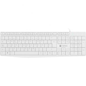 Teclado Natec Nautilus Slim Layout USB Blanco