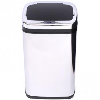 HOMCOM Papelera 30L Cubo Basura 33x25x58cm Sensor Detector Movimiento Automatico Acero