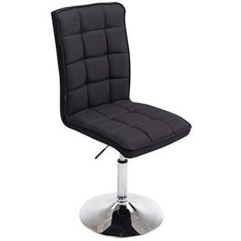 Silla de comedor Peking V2 con tela negra, giratoria y regulable en altura