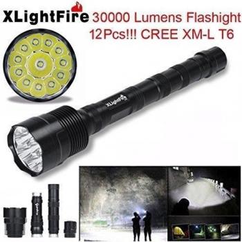 Amlaiworld 30000 lúmenes XML T6 12x 5 modo linterna LED 18650