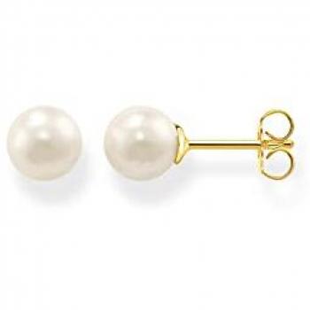 Thomas Sabo Gold-Plated Sterling Silver Freshwater Pearl Stud Earrings H1430-430-14