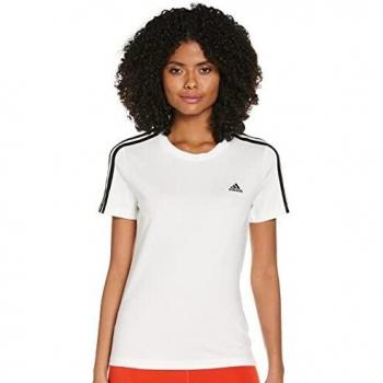adidas Womens T-Shirt (Short Sleeve) W 3S T, White/Black, GL0783, M EU