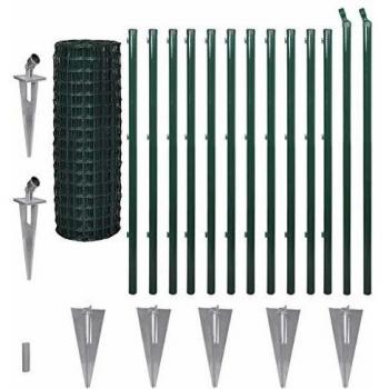 vidaXL Set de Euro-Valla con Clavo 25 x 1,2 m Malla Cerca Valla Acero Alambre