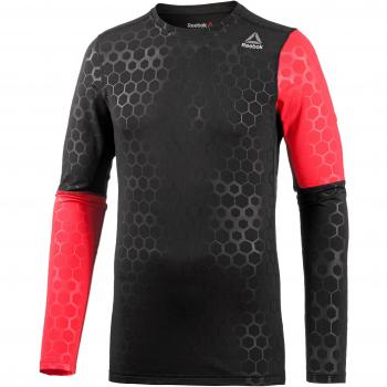 Reebok Hexawarm Ls Comp Tee Camiseta, Hombre, Negro