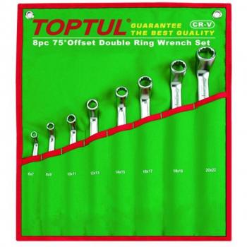 Kit de llaves estrella de dos bocas TOPTUL GAAA0810, 8 piezas (6x7, 8x9, 10x11, 12x13, 14x15, 16x17,